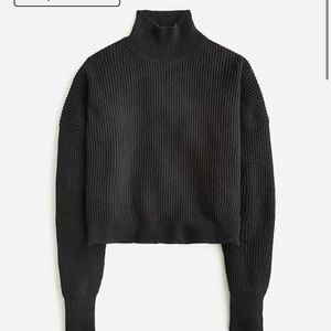 COPY - NWT JCREW WOMENS RIBBED TURTLENECK SWEATER IN STRETCH YARN BLACK MEDIUM